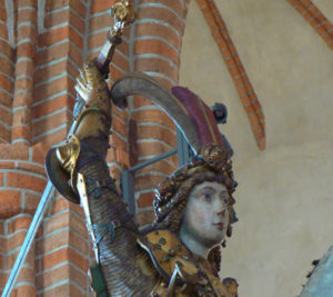 Den idealiske riddaren Sankt Göran. Men är det också ett porträtt av Sten Sture som han i alla fall ska symbolisera.
